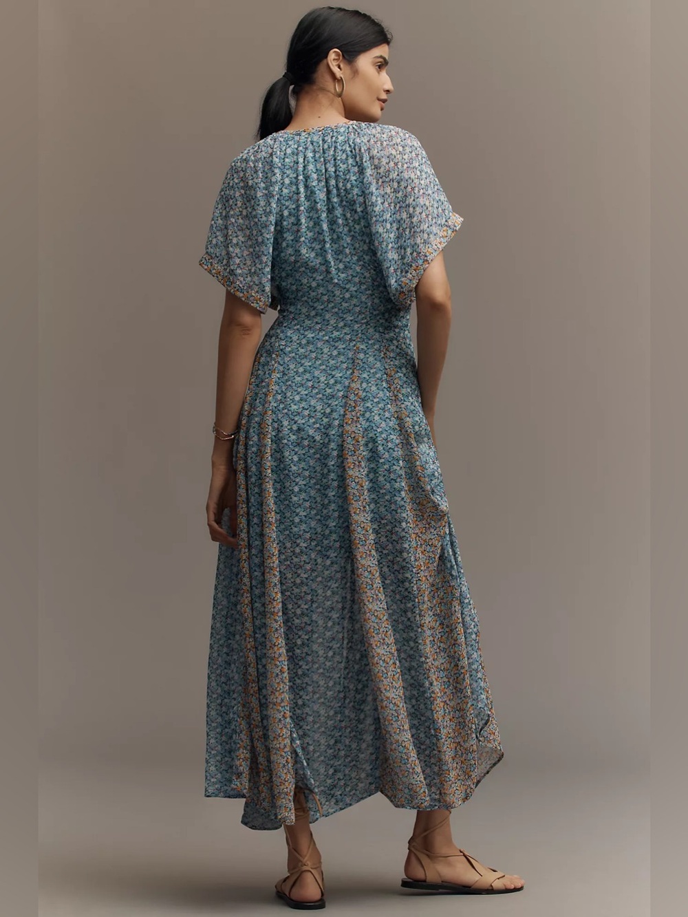 By Anthropologie Pleated Smocked Maxi Dress - Picture 2 of 7